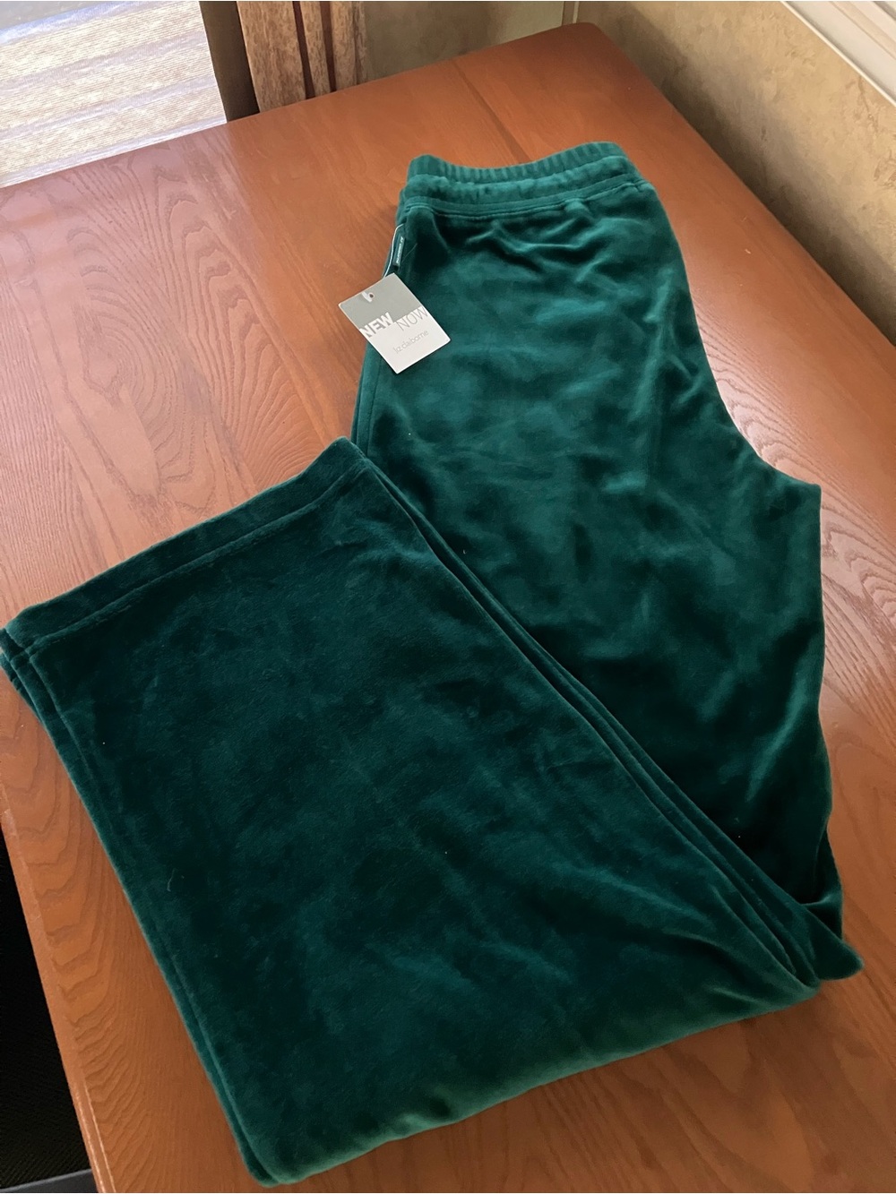 Liz Claiborne Emerald Green Velvet Jogger/lounge pants NEW with TAG Size Small